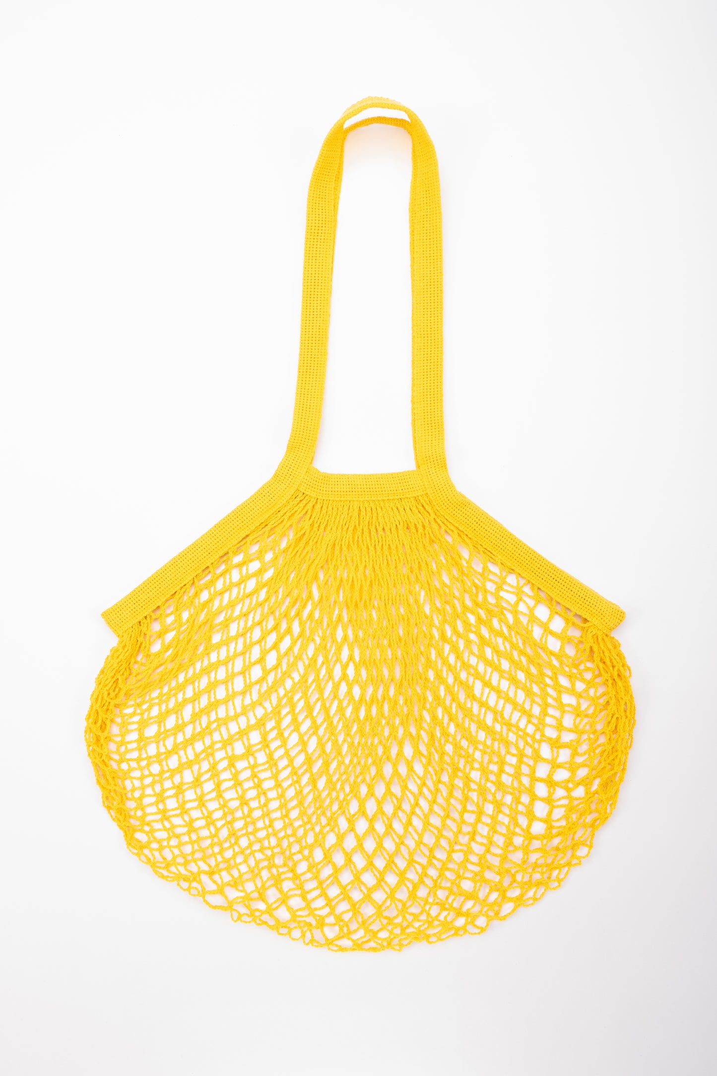 Reusable Cotton Bags - Yellow - Cotton String Bag - Long Handle