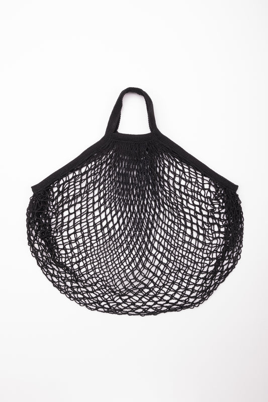 Reusable Cotton Bags - Midnight Black- Cotton String Bag-Short Handle