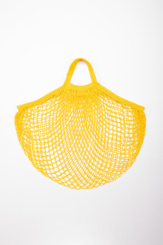 Reusable Cotton Bags - Yellow - Cotton String Bag-Short Handle