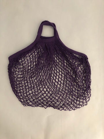 Reusable Cotton Bags - Purple - Cotton String Bag-Short Handle