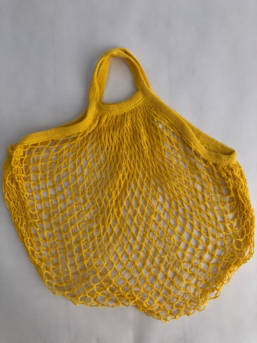 Reusable Cotton Bags - Yellow - Cotton String Bag-Short Handle