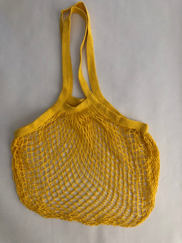 Reusable Cotton Bags - Yellow - Cotton String Bag - Long Handle