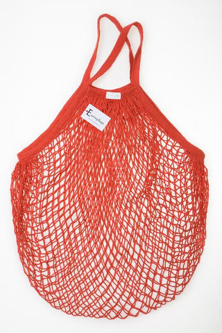 Reusable Cotton Bags - Red - Cotton String Bag - Short Handle